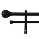 Window Telescoping Double Drapery Rod Set with Ball Finials, 28 to 144-Inch
