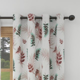 Custom Green & Red Leaf Pattern Curtain Sheer Drapes by RYBHOME ( 1 Panel )