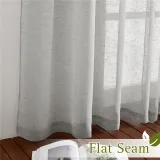 Custom Semi Sheer Curtain Semi-Linen Sheer Textured Sheer Curtain for Bedroom by  ( 1 Panel )