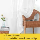 Custom Semi Sheer Curtain Semi-Linen Sheer Textured Sheer Curtain for Bedroom by  ( 1 Panel )
