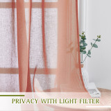 Custom Semi Sheer Curtain Semi-Linen Sheer Textured Sheer Curtain for Bedroom by RYBHOME ( 1 Panel )