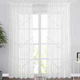 Custom V Pattern Sheer Curtains with White Sheer Curtains Bundle by RYBHOME ( 1 Panel )