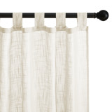 CustomLinen Sheer Curtains for Privacy Protection, Rustic Flax Large Window Semi Sheer Drapes Light Filtering by RYBHOME ( 1 Panel )