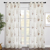 CustomLinen Sheer Curtains for Privacy Protection, Rustic Flax Large Window Semi Sheer Drapes Light Filtering by RYBHOME ( 1 Panel )