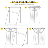 Custom Multiple Combinations Voile Sheer Curtain Solid Sheer Curtain with Trimby RYBHOME ( 1 Panel )