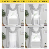 Custom Multiple Combinations Voile Sheer Curtain Solid Sheer Curtain with Trimby RYBHOME ( 1 Panel )