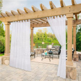 Outdoor Sheer Curtain with Self-Sticky Detachable Tab Top for Easy Hanging(1 Panel)