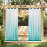 Custom Gradient printing Waterproof Linen Outdoor Sheer Curtain by RYBHOME ( 1 Panel )