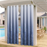 Custom Patio Outdoor Curtains Gradient Waterproof Blackout Curtains by RYBHOME ( 1 Panel )
