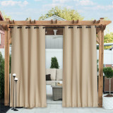 Custom Outdoor Curtain Fixed Dual Purpose Waterproof Windproof Block UV Blackout Drape for Patio / Foyer / Arbor by RYBHOME ( 1 Panel )