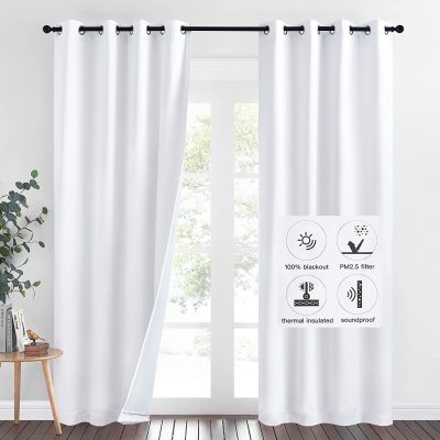  RYB HOME Large Soundproof Blanket, Thermal Insulated Door  Curtains for Doorway Noise Reducing Divider for Workshop Basement Laundry  Acoustic Covering as Moving Blanket, W48 x L96 inch, Grey, 1 Panel 