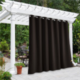 RYBHOME Waterproof Weighted Outdoor Patio Curtain 1 Panels+2 Weighted Bags