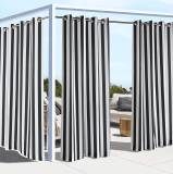 RYBHOME Multi Color Optional Outdoor Waterproof Stripe Curtain  ( 1 Panel )