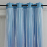 Gradient Double-Layer Shading Princess Mesh Shading Curtain, White Thin Layer Breathable Gauze, Produced by RYBHOME (1 Panel)