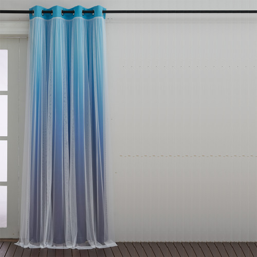 Gradient Double-Layer Shading Princess Mesh Shading Curtain, White Thin Layer Breathable Gauze, Produced by RYBHOME (1 Panel)