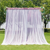 Copy Custom Mauve Sheer x White Tulle Outdoor Backdrop Curtains for Parties Weddings Birthday Party(1 Panel)