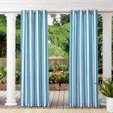 Custom Multi Color Optional Patio Curtains Gradient Waterproof Blackout Curtains, Privacy Outdoor Waterproof Stripe Curtain by RYB HOME ( 1 Panel )