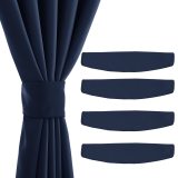 RYB HOME Custom Magnetic Holdbacks for Drapes - Indoor Outdoor Curtains Window Draperies Ropes Solid Color, 4 PCS