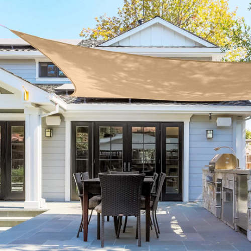 RYB HOME Outdoor Waterproof Sun Shade Sail Opaque Privacy Protection Canopy  for Patio and Garden, Backyard
