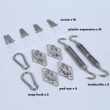 RYB HOME Sun Shade Sail Hardware Kit for Rectangle Square Shade Sail Outdoor Installation 304 Stainless Steel