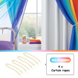 RYB HOME Room Darkening Double Layers Kids Curtains for Bedroom, Grommet Double Layer Ombre Curtains for Baby Window Aesthetic Living Room Decor Wall Home Curtain, 1 Panel