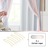 RYB HOME Room Darkening Double Layers Kids Curtains for Bedroom, Grommet Double Layer Ombre Curtains for Baby Window Aesthetic Living Room Decor Wall Home Curtain, 1 Panel