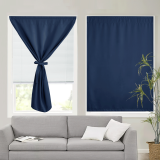 RYB HOME Custom 100% Blackout Thermal Insulated Curtain with Ropes (1 Panel)
