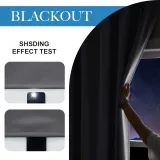 Custom 100% Blackout Thermal Insulated Curtain with Ropes (1 Panel)