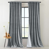 Custom Velvet Curtains Bedroom - Christmas Decoration Full Blackout Double Fabric Curtains for Living Room, 1 Panel