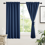 RYB HOME Custom 100% Blackout Thermal Insulated Curtain with Ropes (1 Panel)