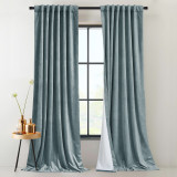 Custom Velvet Curtains Bedroom - Christmas Decoration Full Blackout Double Fabric Curtains for Living Room, 1 Panel