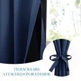 Custom 100% Blackout Thermal Insulated Curtain with Ropes (1 Panel)