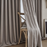 RYB HOME Custom Blackout Curtains for Living Room, Artificial Linen Textured Fabric window Treatment Panel Room Darking Single Panel