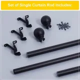 Adjustable Curtain Rods for Windows, 1 1/8 Diameter Adjustable Modern Ball Final Design Decorative Drapery Rod