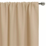 RYB HOME Custom 1 Panel Blackout Curtains for Living Room, Privacy Protection Window Treatment Panels with Silver Foil Curve for Home Decoration