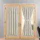 1 Panel Flax Linen Textured Full Blackout Door Curtain with Tiebacks for French Door