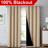 Custom 2 Layers 100% Blackout Thick Thermal Insulated Curtain (1 Panel)