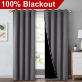Custom 2 Layers 100% Blackout Thick Thermal Insulated Curtain (1 Panel)