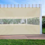 Canvas Curtain with Waterproof Clear Vinyl Tarps Panel for Insulation Patio Cover and Garage Door Insulation, 1 Panel