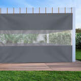 Canvas Curtain with Waterproof Clear Vinyl Tarps Panel for Insulation Patio Cover and Garage Door Insulation, 1 Panel