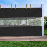 Canvas Curtain with Waterproof Clear Vinyl Tarps Panel for Insulation Patio Cover and Garage Door Insulation, 1 Panel