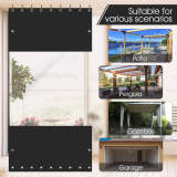 Canvas Curtain with Waterproof Clear Vinyl Tarps Panel for Insulation Patio Cover and Garage Door Insulation, 1 Panel