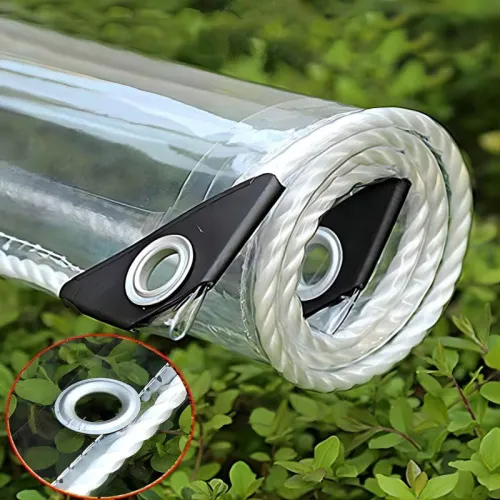 Waterproof Clear Vinyl Tarps With Grommets Outdoor Clear Curtains Awning for Patios, Porch, Gazebos