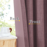 RYB HOME Room Divider Darkening Faux Linen Curtains for Livingroom, Bedroom Heavy Linen Burlap Light Blocking Noise Dampening Curtains for Kitchen, 1 Panel