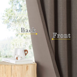 RYB HOME Room Divider Darkening Faux Linen Curtains for Livingroom, Bedroom Heavy Linen Burlap Light Blocking Noise Dampening Curtains for Kitchen, 1 Panel