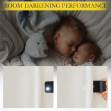 RYB HOME Room Divider Darkening Faux Linen Curtains for Livingroom, Bedroom Heavy Linen Burlap Light Blocking Noise Dampening Curtains for Kitchen, 1 Panel