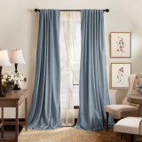 RYB HOME 4 Layers 100% Blackout Anti-Dust Soundproof & Thermal Insulated Curtains Single Panel,2 Layers of Blackout Fabric & 1 Layer of Sound Absorbent Cotton& 1 Layer of Melt-Blown Cloth