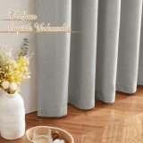RYB HOME Linen Curtains for Bedroom, Top Flax Linen Blend Semi Sheer Eclectic Drapes Privacy with Light Filtering for Living Room, 1 Panel
