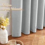 RYB HOME Linen Curtains for Bedroom, Top Flax Linen Blend Semi Sheer Eclectic Drapes Privacy with Light Filtering for Living Room, 1 Panel