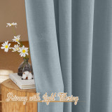 RYB HOME Linen Curtains for Bedroom, Top Flax Linen Blend Semi Sheer Eclectic Drapes Privacy with Light Filtering for Living Room, 1 Panel